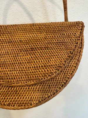 Anthropologie Bali Half-Circle Satchel Bag Neutral thumbnail 4