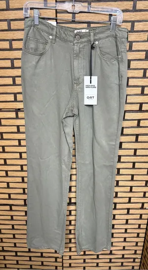 Oat Olive green high rise mini flare jeans size 4 thumbnail 1