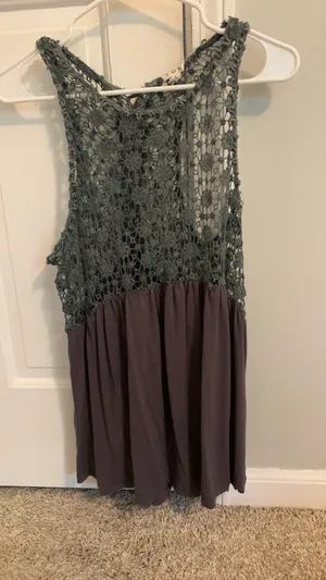 Grey Open Tie Back Tank Size L thumbnail 2