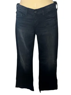 Y2K 7 For All Mankind Dark Black Wide-Leg Flare Jeans NWT thumbnail 3