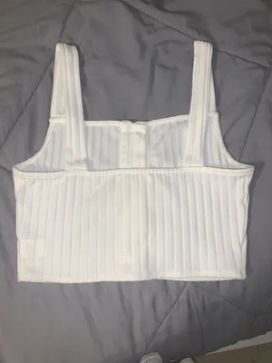 Honey Belle White Crop Tank Top thumbnail 3