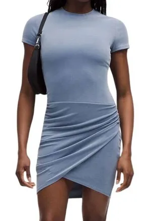 Lululemon‎ Womens Drapey Softstreme Wrap-Skirt T-Shirt Dress LW1FCMS Size Large thumbnail 1