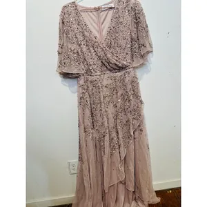 MAC DUGGAL 93681 Vintage Lilac Pink Sequined Butterfly High Low Gown Dress sz 10 thumbnail 9