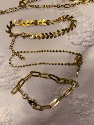 Gold Tone Women's Layered Bracelet Set thumbnail 2