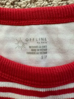 Aerie OFFLINE by Tank Cropped Red and White Striped S thumbnail 3