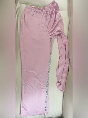 SKIMS Woven Shine Long Sleeve Sleep Set Pajamas Pink Rose Size M NWT thumbnail 6