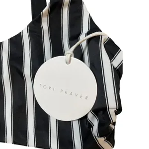 Tori Praver‎ Deja Striped Bikini Top Medium Black White thumbnail 8