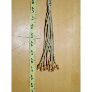 Braided Fringe Beaded Boho Waist Belt Beige Brown Thin Dress Macrame Rope Gypsy thumbnail 7