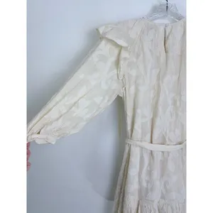 NWT Cleobella Alana Mini Dress Cream Embroidered Organic Cotton Ruffle S thumbnail 6