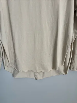 MONO B Beige Scoop Neck Long Sleeve Raglan Top Sz S thumbnail 4