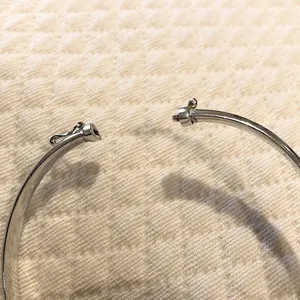 Sterling Silver Spring Closure Locking Clasp Closure Bangle Bracelet Silver thumbnail 9