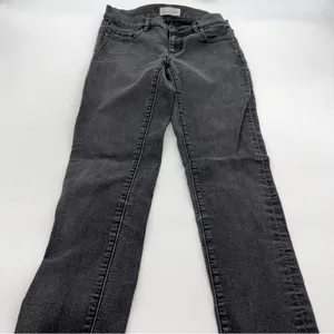 Ann Taylor LOFT Women's Modern Skinny Black Denim Low Rise Jeans Size 24 thumbnail 1
