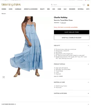 Bloomingdale's Charlie Holiday Flowy Blue Dress thumbnail 4