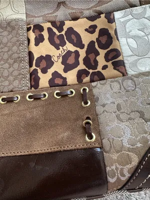 Vintage Y2K Coach Signature Patchwork Leopard Suede Hobo Shoulder Bag thumbnail 9
