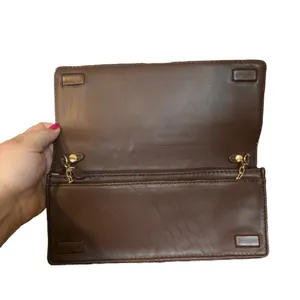 Antonio Melani Faux Brown Patent Leather Crocodile Embossed Clutch/Shoulder Bag thumbnail 7