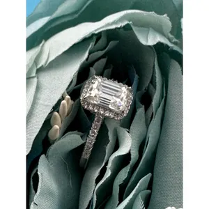 2 carat Moissanite Triangular Cut Ring with Moissanite Accents Size 7 thumbnail 16