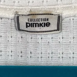 Pimkie Collection White Pointelle Henley Top Women's M Short Sleeve Button Front thumbnail 3