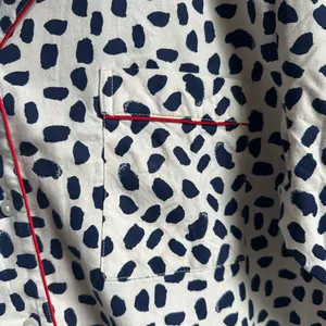 🤍Aerie Navy and White Print Button Up Pajama Top thumbnail 6