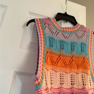 ZARA multicolor knit vest sweater thumbnail 7