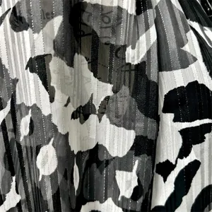 White House | Black Market Black White Chiffon Midi Dress Belted Sheer Sleeve Autumn Wedding Guest thumbnail 7
