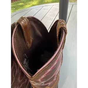 Justin Boots Gypsy Women’s Western Cowgirl Boots Brown Pink Stitching L9903 Size 7B thumbnail 12