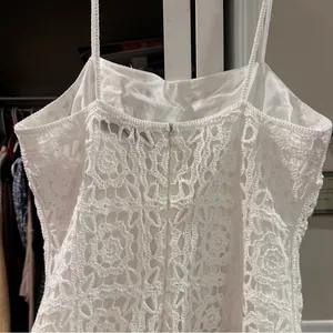 Zara White Crochet Mini Dress thumbnail 12