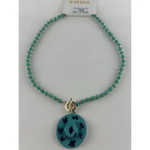 EMMA Western Blue Cow Print Cowboy Hat Pendant Necklace thumbnail 2