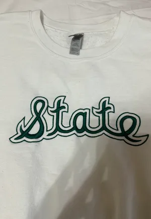 Michigan state Custom Embroidered Crew Neck White Size L thumbnail 2