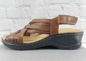 Clarks Collection Lexi Carmen Sandals Women's 10M Tan Leather Strappy thumbnail 4