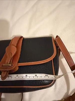 Dooney & Bourke Black Pebbled Leather Crossbody with Brown Trim thumbnail 8