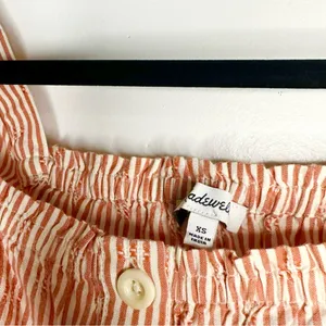 Madewell Puff-Sleeve Button-Front Crop Top in Embroidered Stripe XS thumbnail 7