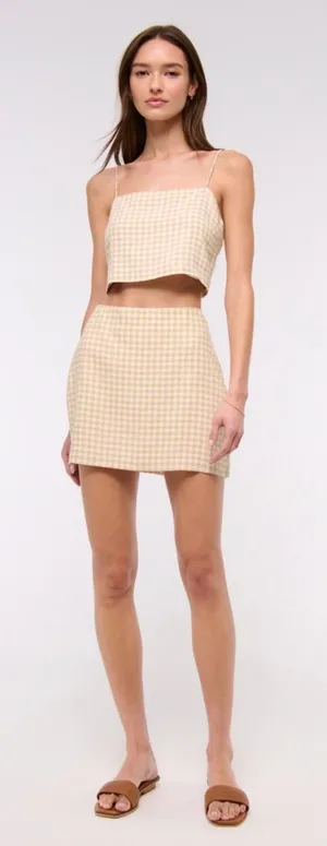 Abercrombie Linen Blend Skort Scarlett Curve Love thumbnail 1
