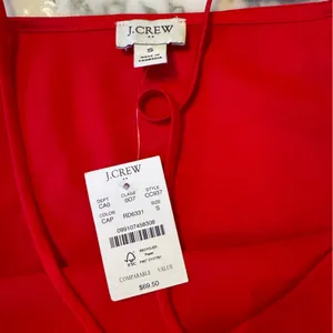 NWT J Crew Candy Apple Red satin camisole - 2 small pinch marks from hanger thumbnail 6