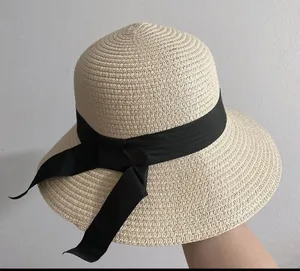 Summer Foldable Sun Hat Small Brim light beige Beach Hats thumbnail 1