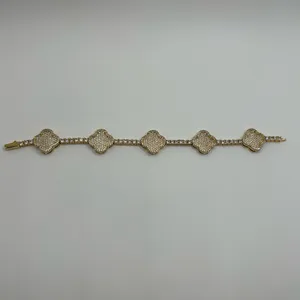 Kay Jewelers Moissanite Clover Tennis Bracelet VVS1 Gold New Insane Quality 8 Inch 3mm thumbnail 2