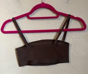 NEW Skims Sheer Sculpt Bandeau Bra in Cocoa Brown XXS thumbnail 4