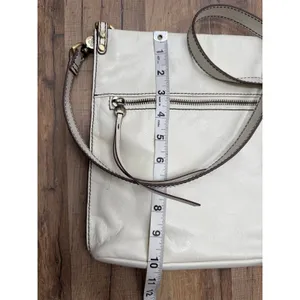 HOBO International Ivory Leather Foldover Crossbody Shoulder Bag thumbnail 10
