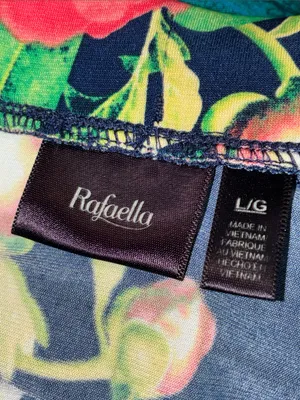 Rafaella Boho Floral Navy Blue, Yellow, Pink, Cream, & Green Midi Skirt - Size thumbnail 8