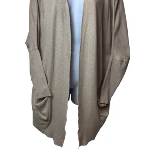 Pact‎ 100% Organic Cotton Airplane Long Cardigan Neutral Loungewear Travel S/M thumbnail 4