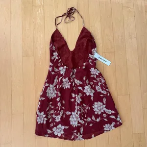 Princess Polly Esmira red floral halter mini dress thumbnail 3