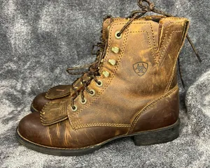 Ariat Women's Heritage Lacer II Kiltie Distressed Brown Western Boots Size 6.5 B thumbnail 1
