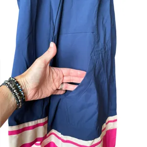 Chicos Pleated Rain Coat Jacket Striped Hem Sailboat Interior Womens Size 0 XS thumbnail 8