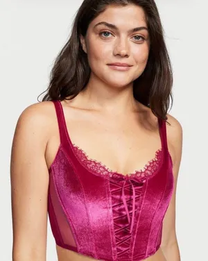 Victoria's Secret Unlined Lace-Up Corset Top thumbnail 1