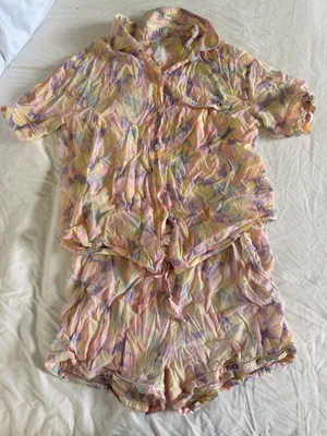 Target multicoloured tie-dye button-up pajama set Size XS #tie-dye #romper thumbnail 1