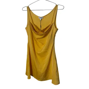 Miaou Ginger Dress Mustard Yellow Cowl Neck Satin Mini Dress Sleeveless thumbnail 2