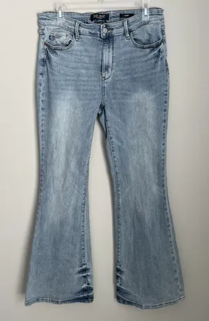 Judy Blue Size 32 Flare Mid Rise Knoxville Pin Tack Jeans thumbnail 1