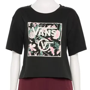🖤Vans Black Floral Graphic Crop Short Sleeve T-Shirt thumbnail 5