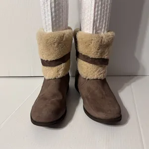 UGG SN 1006039 brown suede sheepskin-lined winter boots women size 8 thumbnail 3