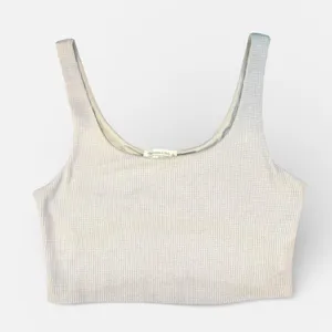 Abercrombie & Fitch Lounge Collection Cream Waffle Knit Tank Top w/ Bra X-LARGE thumbnail 1