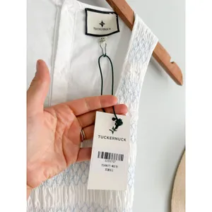 Tuckernuck | NWT Susannah Smocked Mini Dress White Blue | Sz XS thumbnail 6